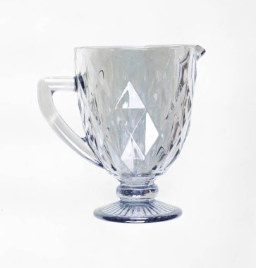 vintage glass beaker vase on white background