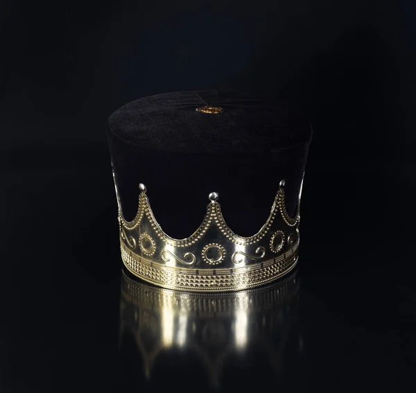King Crown Isolated Black Background — Zdjęcie stockowe