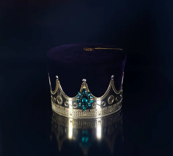 King Crown Isolated Black Background — Zdjęcie stockowe