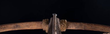 ancient crossbow isolated on black background