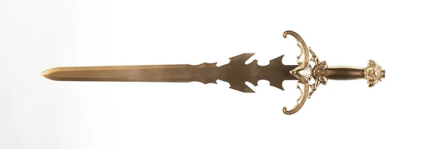 Fantasy Golden Sword Isolated White Background — Stok fotoğraf