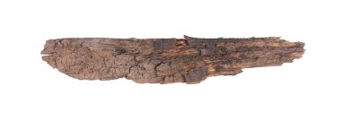 Beyaz arkaplanda izole edilmiş eski bozuk tahta