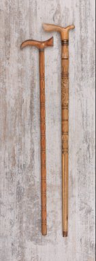 wooden sticks for walking isolated