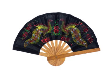 paper japanese fan isolated on white background