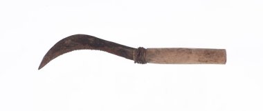 old crooked knife isolated on white background