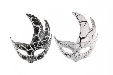 abstract black and white carnival mask isolated on white background