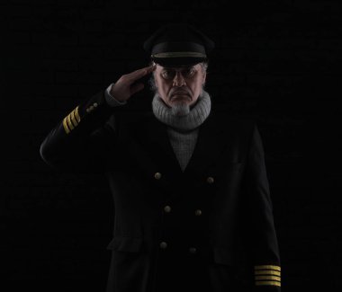 portrait of an old bearded ship captain