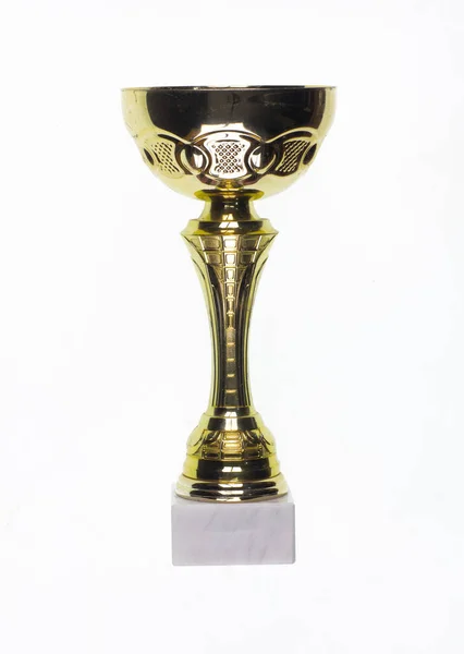 Золотий Чемпіон Спортивний Кубок Ізольований Білому Тлі — стокове фото