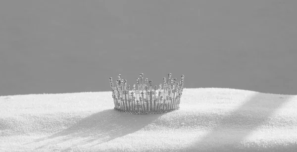 Princezna Koruna Izolované Sněhu — Stock fotografie