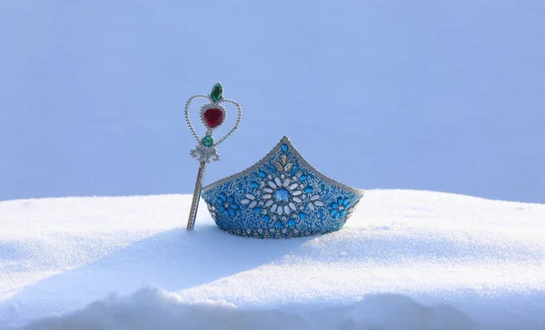 Принцеса Корона Ізольована Снігу — стокове фото