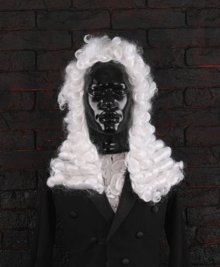 Antika Yargıç beyaz peruk, avukat peruğu