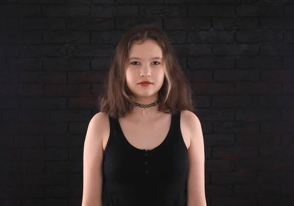 portrait of a teenager goth girl