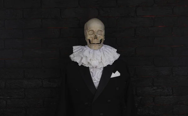 Squelette Dans Les Vêtements Anciens Noble — Photo
