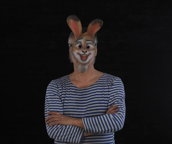 Tavşan Maskeli Adam — Stok fotoğraf