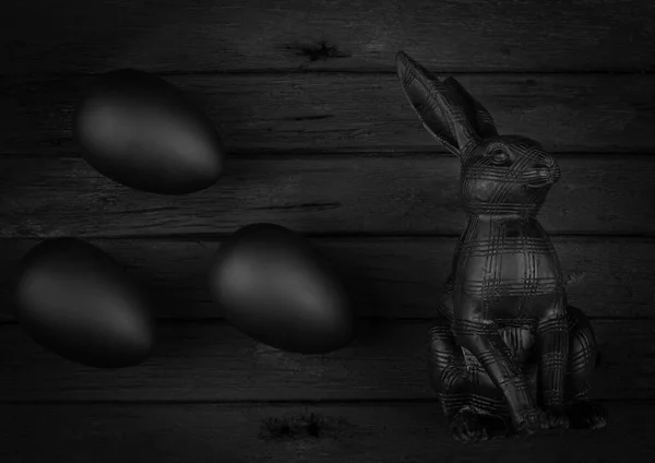 Svarta Ägg Och Svarta Kaniner — Stockfoto