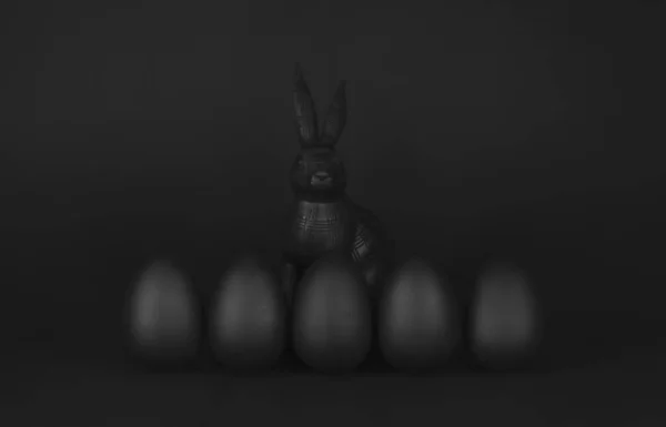 Svarta Ägg Och Svarta Kaniner — Stockfoto