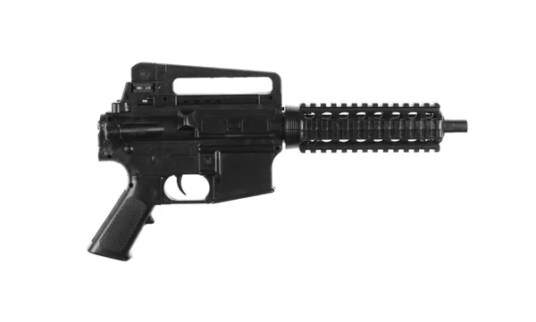 Czarny Pistolet Blaster Izolowany Białym Tle — Zdjęcie stockowe