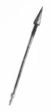 Beyaz arkaplanda izole edilmiş gladyatör mızrağı