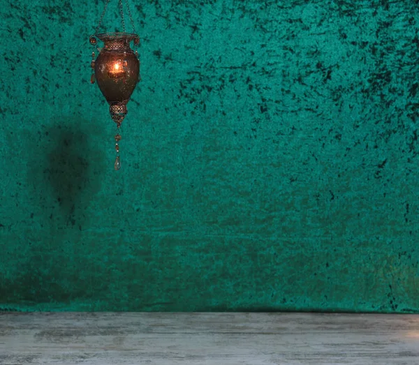 Ramadán Arabská Lampa Černém Pozadí — Stock fotografie
