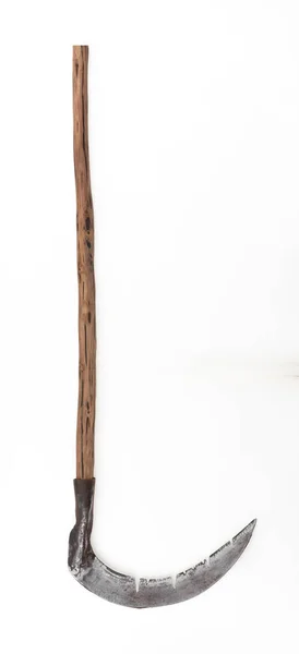 Ölüm Beyaz Arka Planda Izole Edilmiş Tırpan — Stok fotoğraf