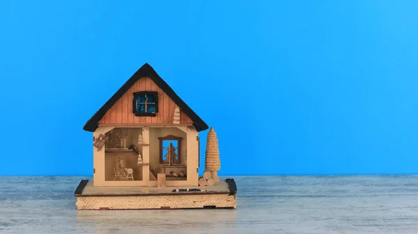 木制老式村舍的模型 — 图库照片
