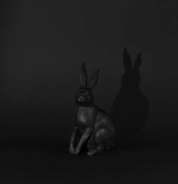 Black Easter Black Rabbit Shadow — Stock Photo, Image