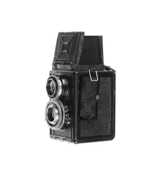 Antiga Câmera Filme Vintage Isolado Fundo Branco — Fotografia de Stock