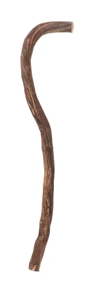 湾曲した木製の棒古代の羊飼いのクルックは白い背景に隔離され — ストック写真