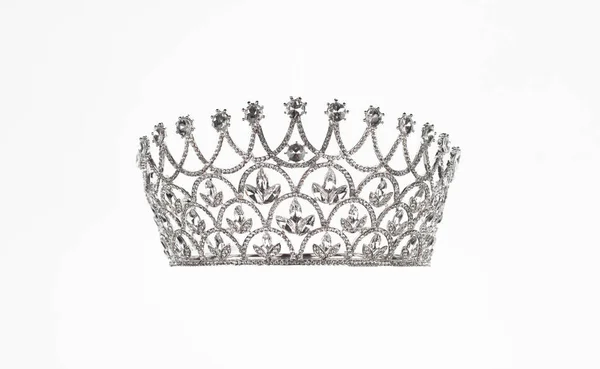 Cristal Princesa Coroa Isolada Fundo Branco — Fotografia de Stock