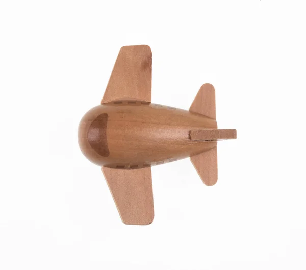 Іграшка Смішний Дерев Яний Літак Ізольований Білому Тлі — стокове фото