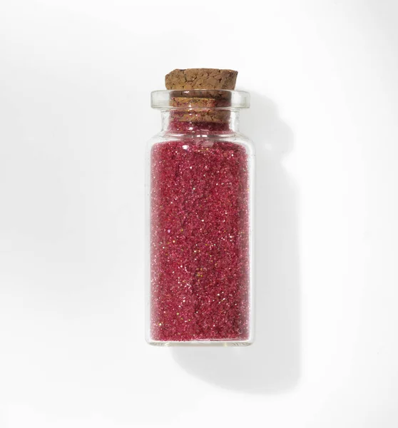 Glitter Flaska Isolerad Vit Bakgrund — Stockfoto