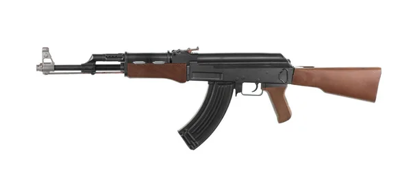 Kalashnikov Rifle Assalto Isolado Contra Fundo Branco — Fotografia de Stock