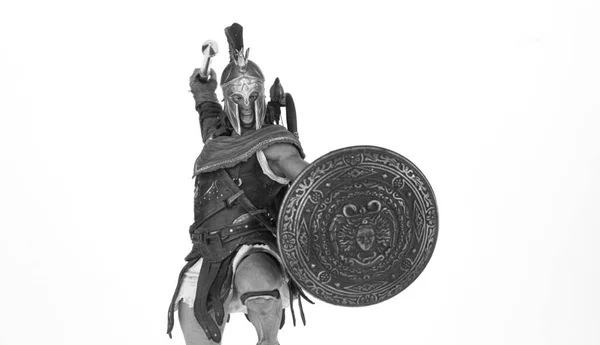 Warrior Gladiator White Background — Stock Photo, Image