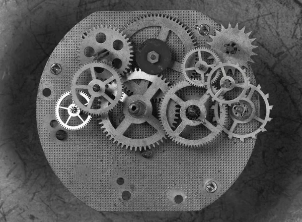 Engrenagens Bronze Mecanismo Relógio — Fotografia de Stock