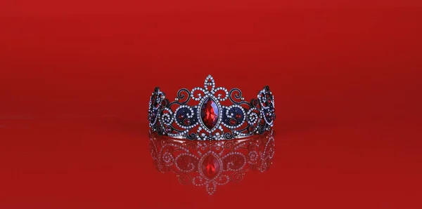 Princezna Koruna Izolované Červeném Pozadí — Stock fotografie