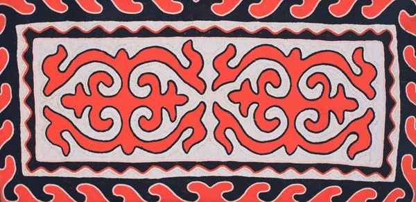 Wollteppich Mit Kasachischem Muster — Stockfoto