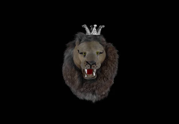 Lion Crown Black Background — Stock Photo, Image