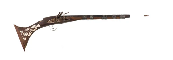 Стародавня Гвинтівка Ізольована Білому Тлі — стокове фото