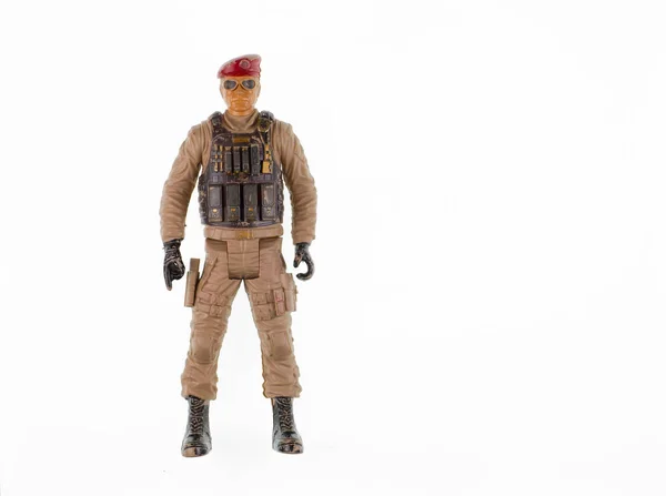 Speelgoed Amerikaanse Soldaten Geïsoleerd Witte Achtergrond — Stockfoto