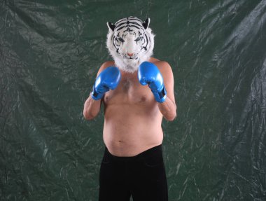 Kaplan maskeli bir güreşçi.