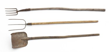 bahçe aracı beyaz arkaplanda izole edildi