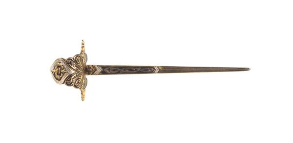 Espada Medieval Epee Aislado Sobre Fondo Blanco —  Fotos de Stock