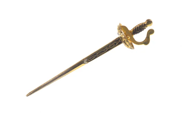 Średniowieczny Miecz Epee Izolowane Białym Tle — Zdjęcie stockowe