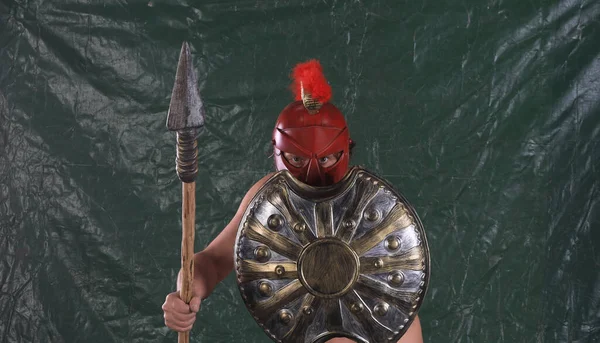 Portrait Man Gladiator Costume — Stock Photo, Image