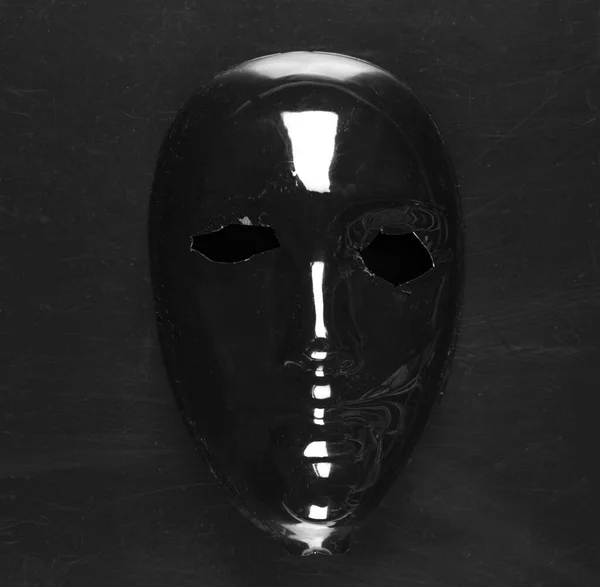 Abstract Theatraal Zwart Masker Zwarte Achtergrond — Stockfoto