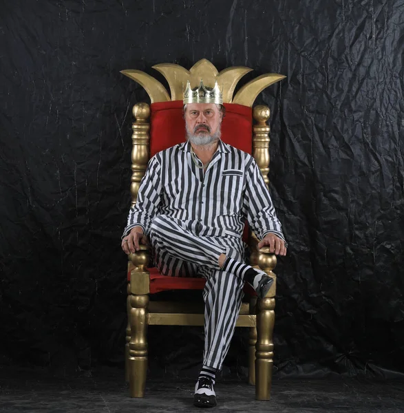 Porträt Einer Gefängnisbehörde König Pate Mafia — Stockfoto