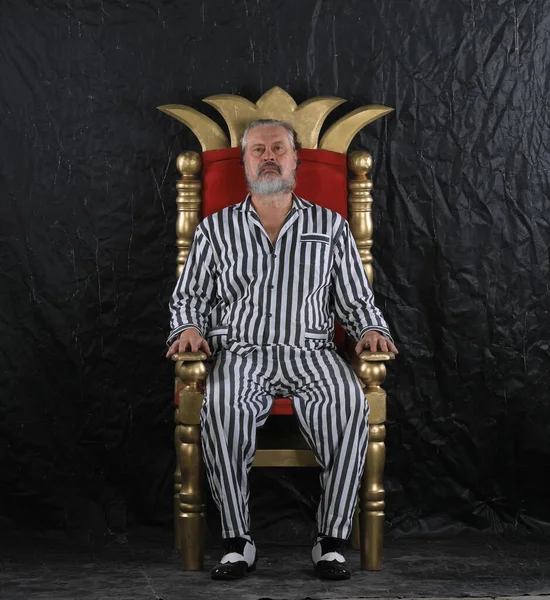 Retrato Prisioneiro Prisão Autoridade Rei Criminoso Padrinho Máfia — Fotografia de Stock