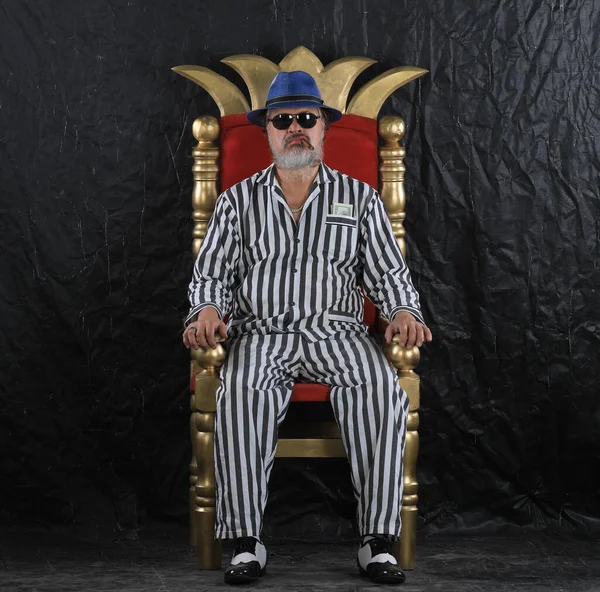 Portret Więźnia Władzy Więziennej Króla Kryminalnego Ojca Chrzestnego Mafii — Zdjęcie stockowe