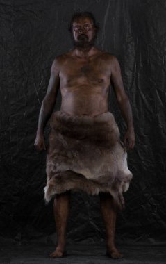 Mağara adamı erkek portresi, mağara adamı.