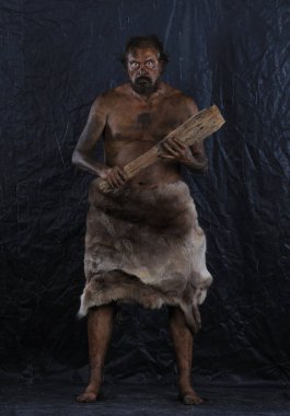 Mağara adamı erkek portresi, mağara adamı.